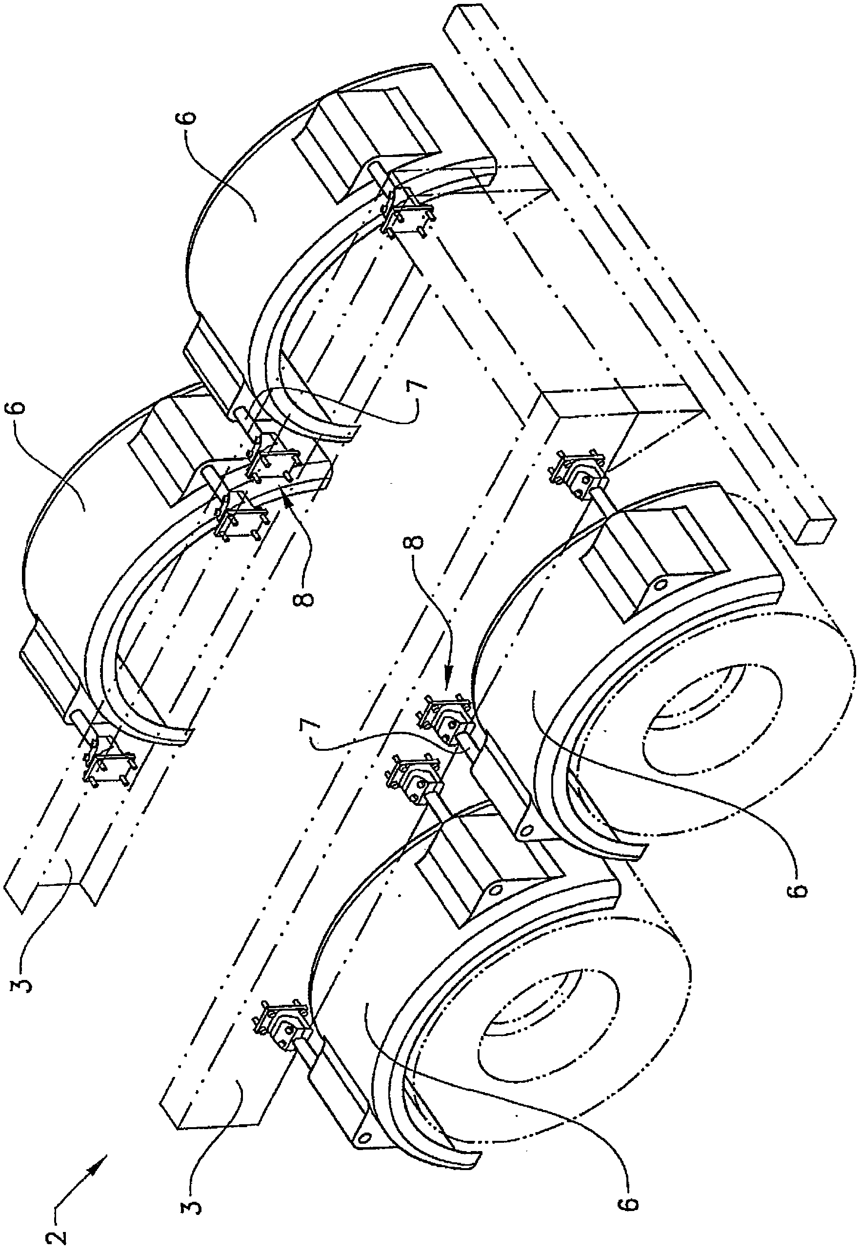 A device for attaching a stay to a vehicle frame and a vehicle comprising the device