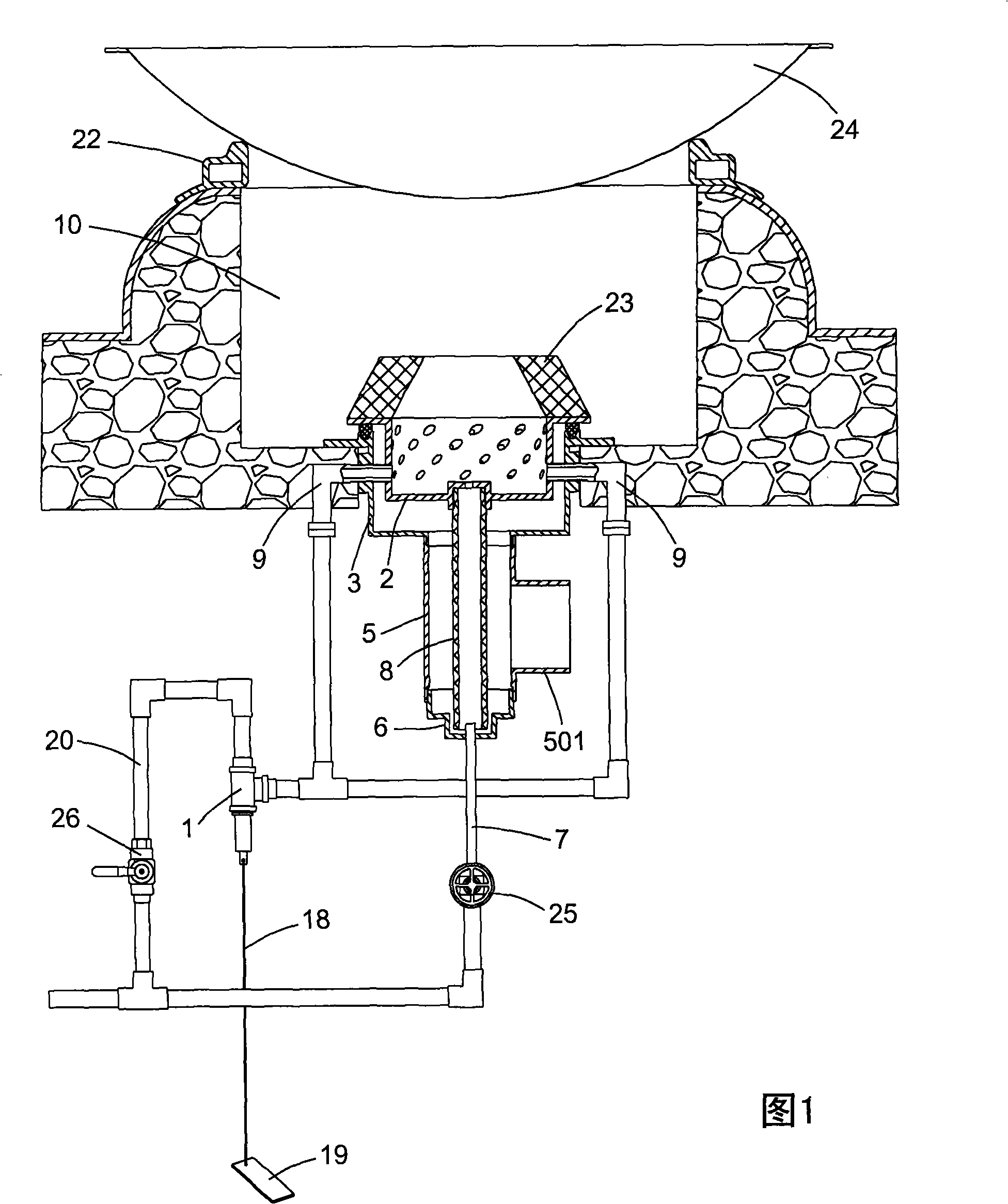 Water-saving, energy-saving and low noise oil gas dual-purpose air blast range