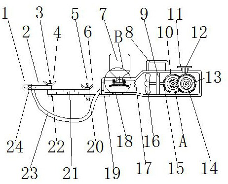 Pollination device suitable for pollination of high branches of fruit trees