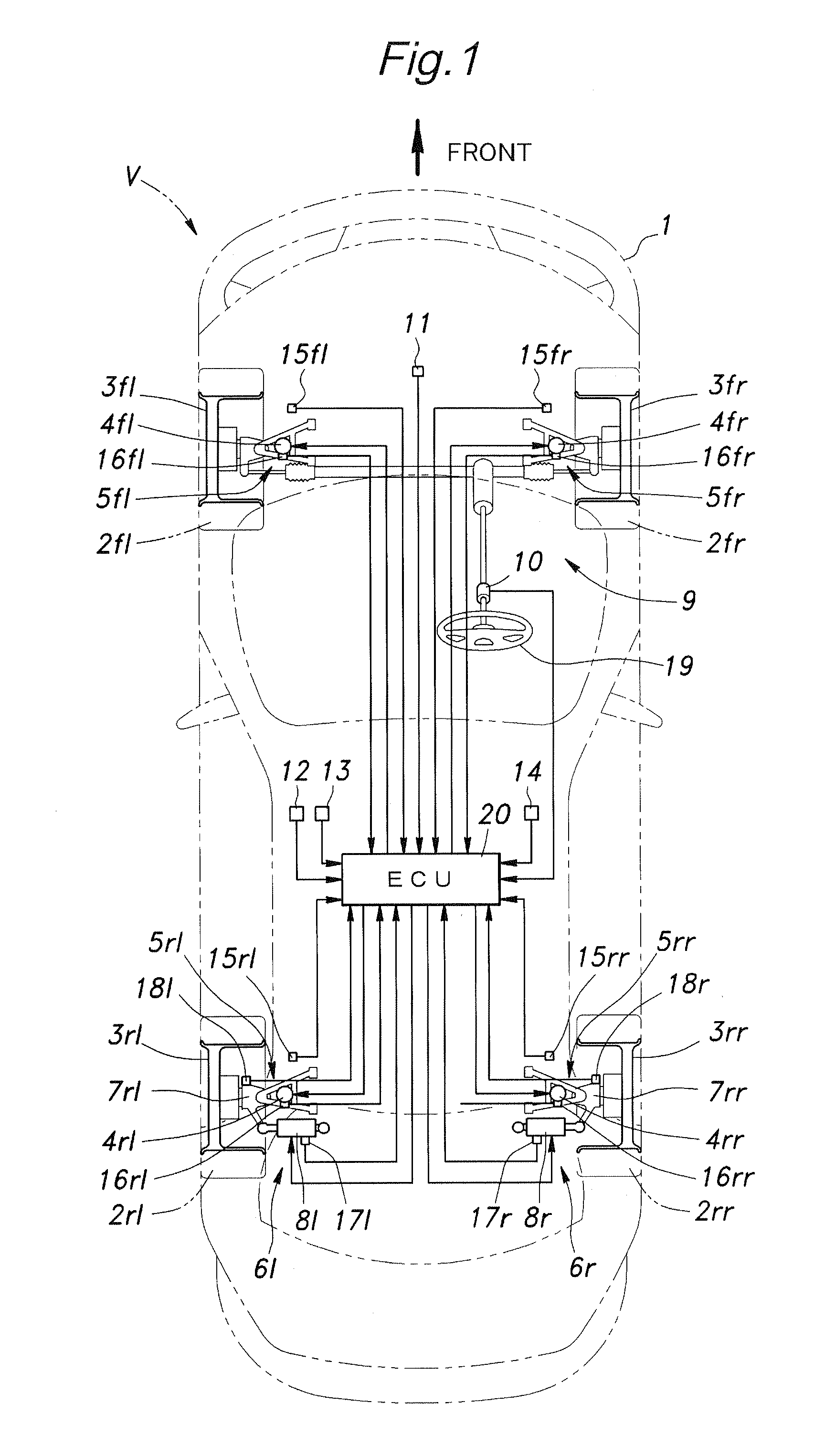 Rear wheel steering control system