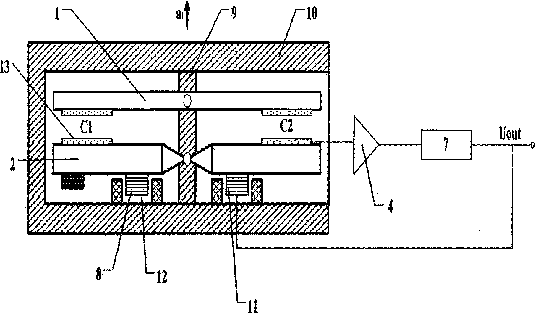 Linear accelerometer with zero self compensation