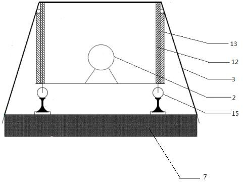 Movable greenhouse and method for conducting winter concrete ballast bed construction through the same