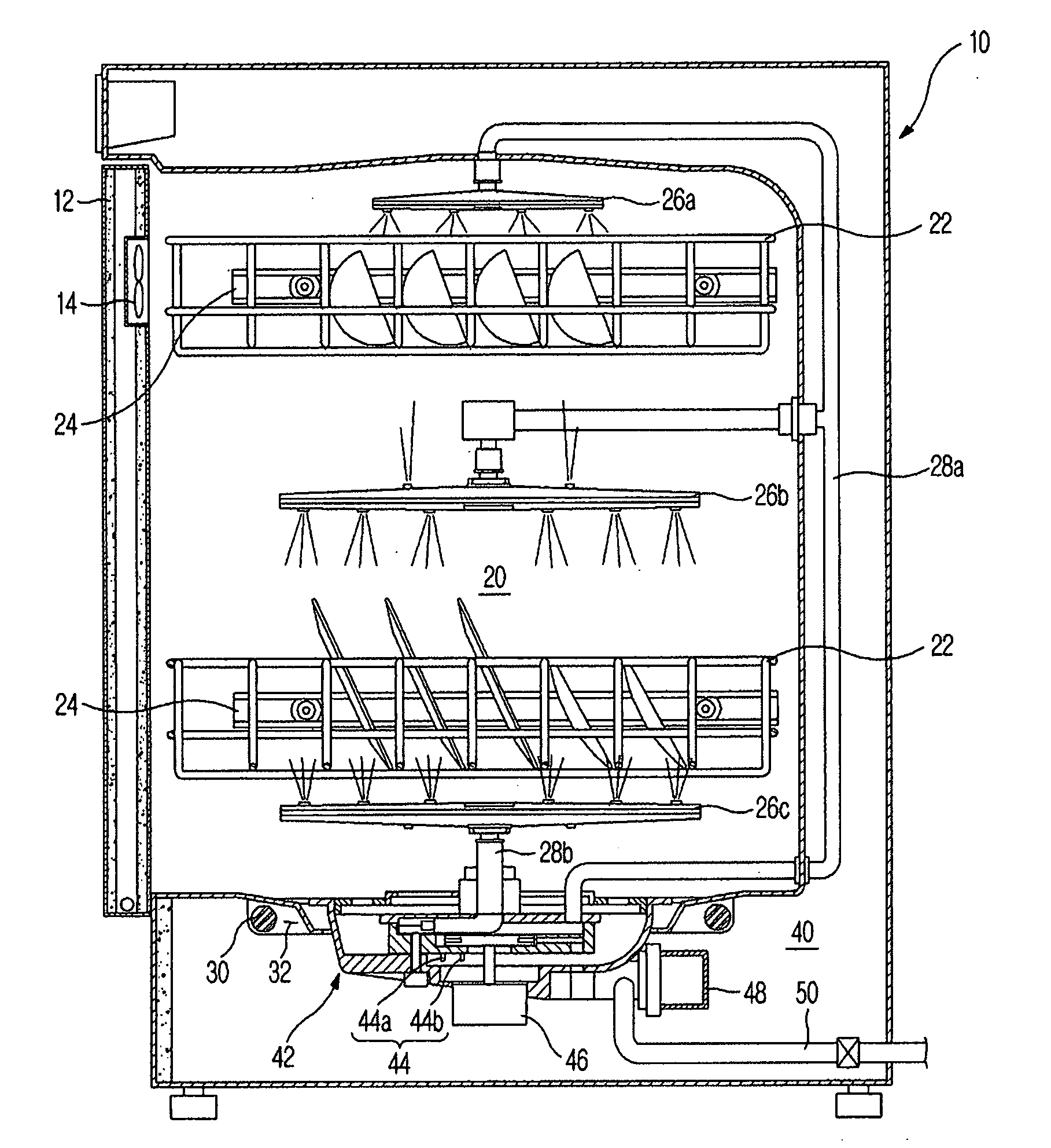 Washing control apparatus and method of dish washing machine