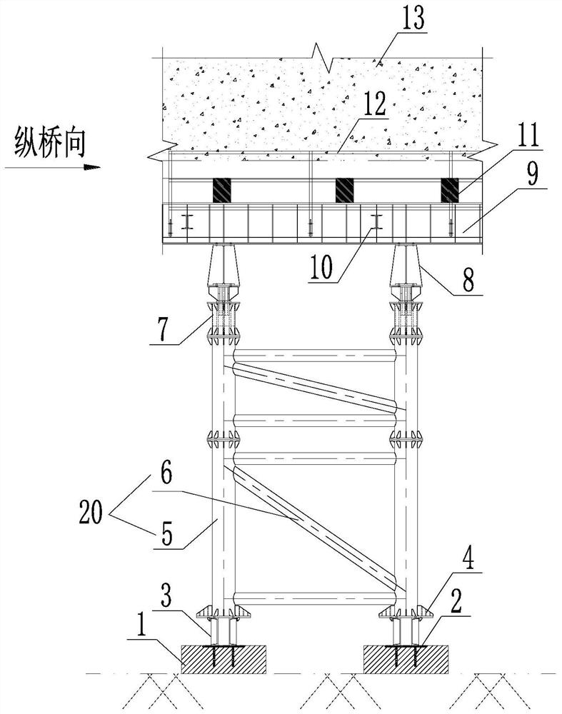 General sliding support for land bridge construction