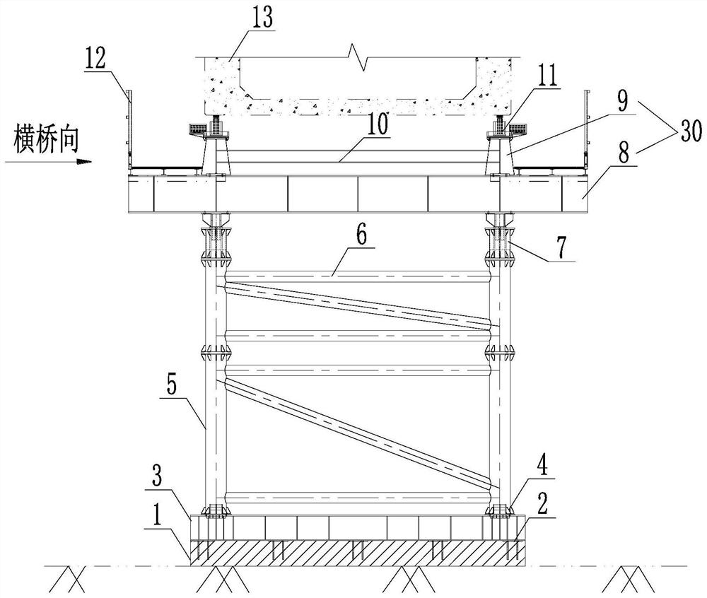 General sliding support for land bridge construction