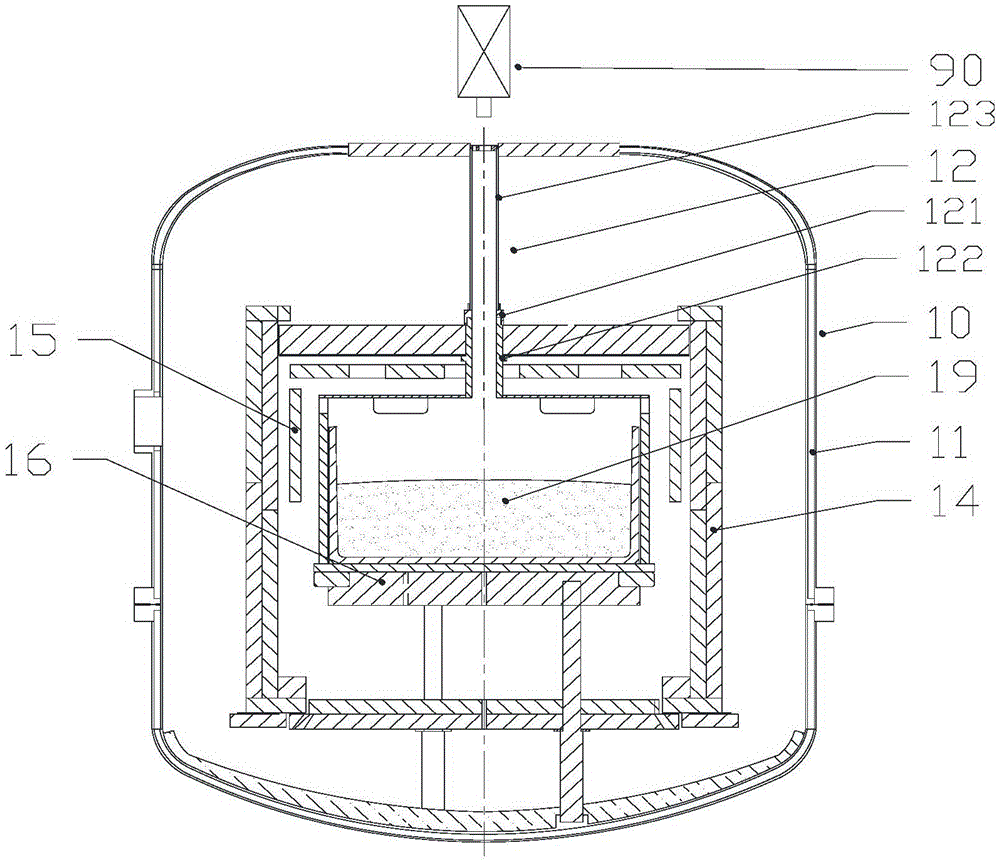 Polycrystal ingot furnace internally provided with heat exchanger and carrier gas heating device