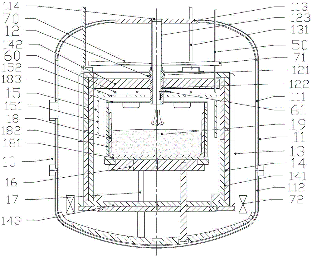 Polycrystal ingot furnace internally provided with heat exchanger and carrier gas heating device