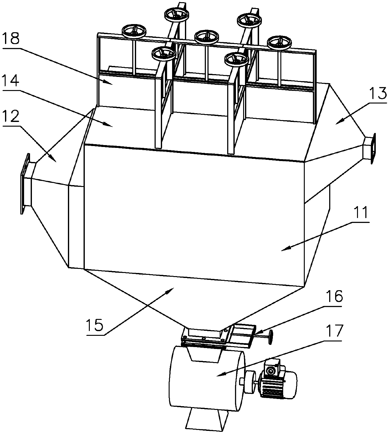 Cloth bag deduster for waste gas treatment