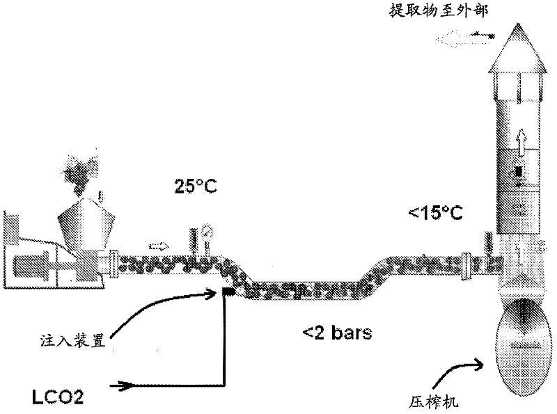 Method for the in-line processing of liquid or pasty or semi-liquid media such as grape harvests