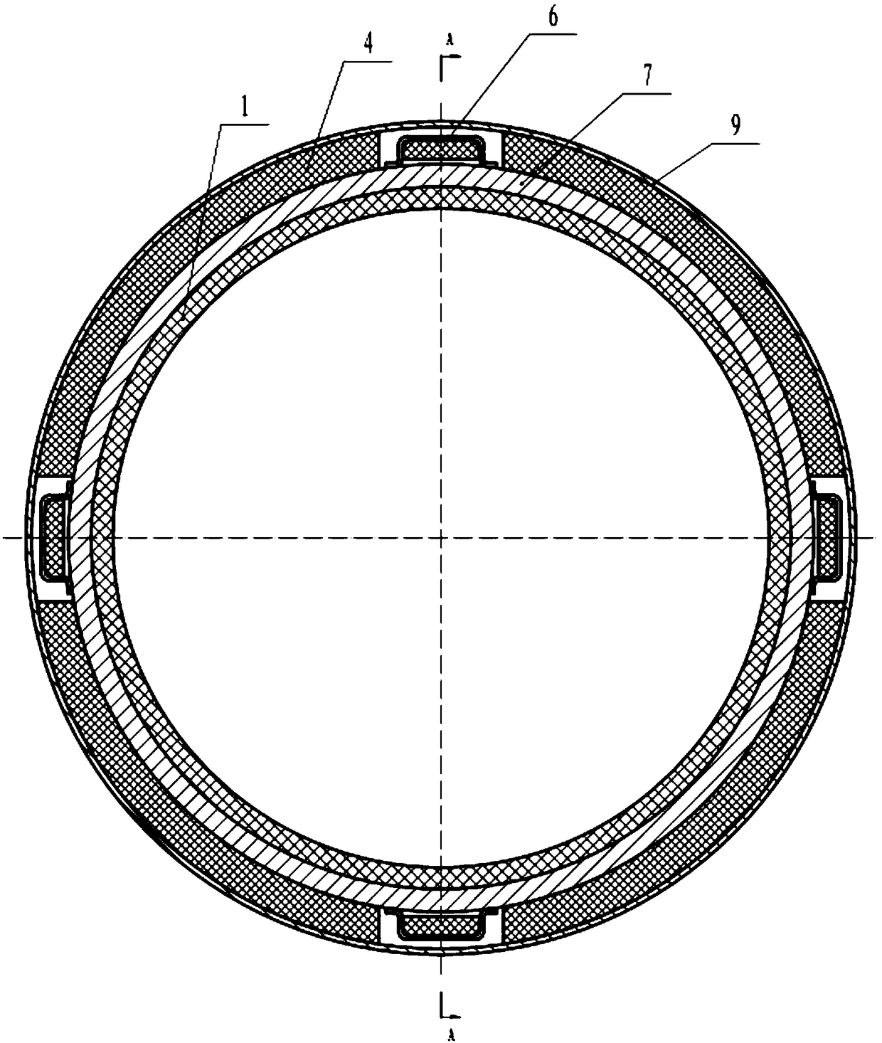 A conductive slip ring with two contact functions of rotation and slip ring at the same time