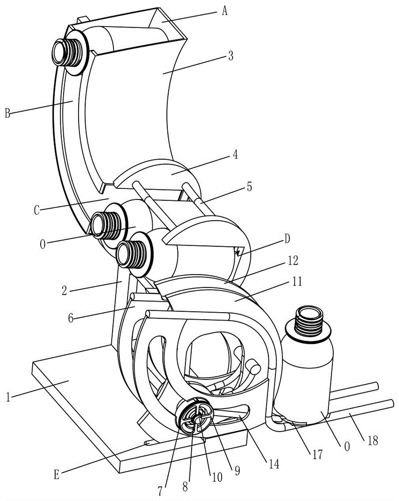 Automatic rotating and conveying device for bottle-shaped materials