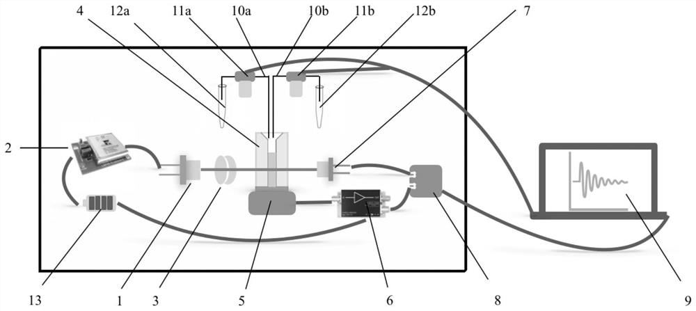 A portable rapid detection device for heavy metal content