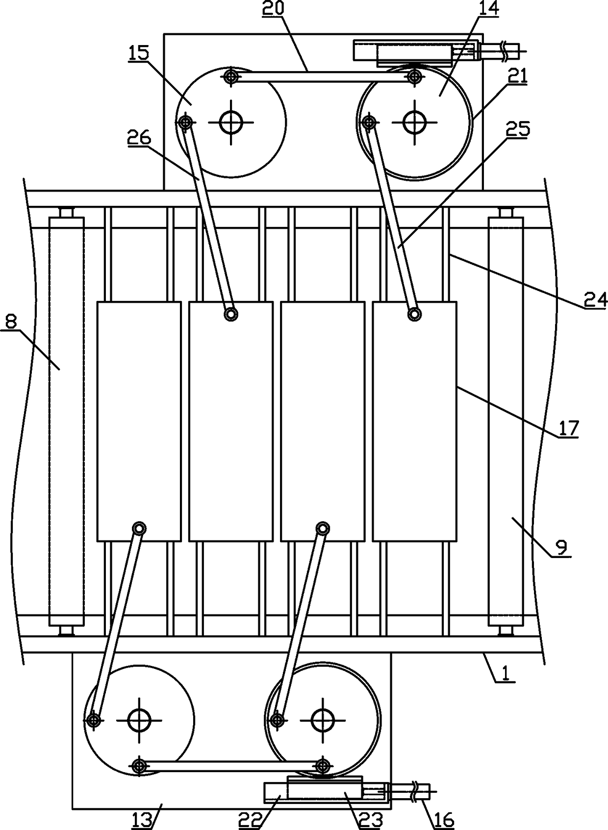 Wool spinning material conveying and impurity removing mechanism