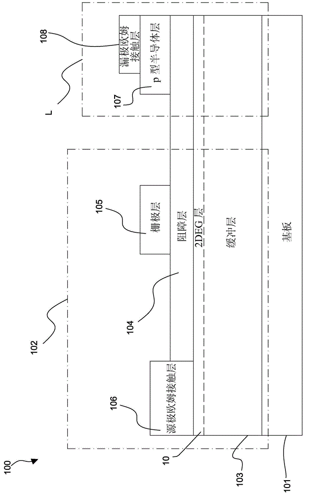 Structure of high-electron-mobility light-emitting transistor