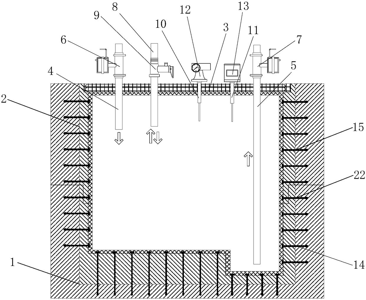 Mine downhole oil-gas storage cavern and construction method thereof