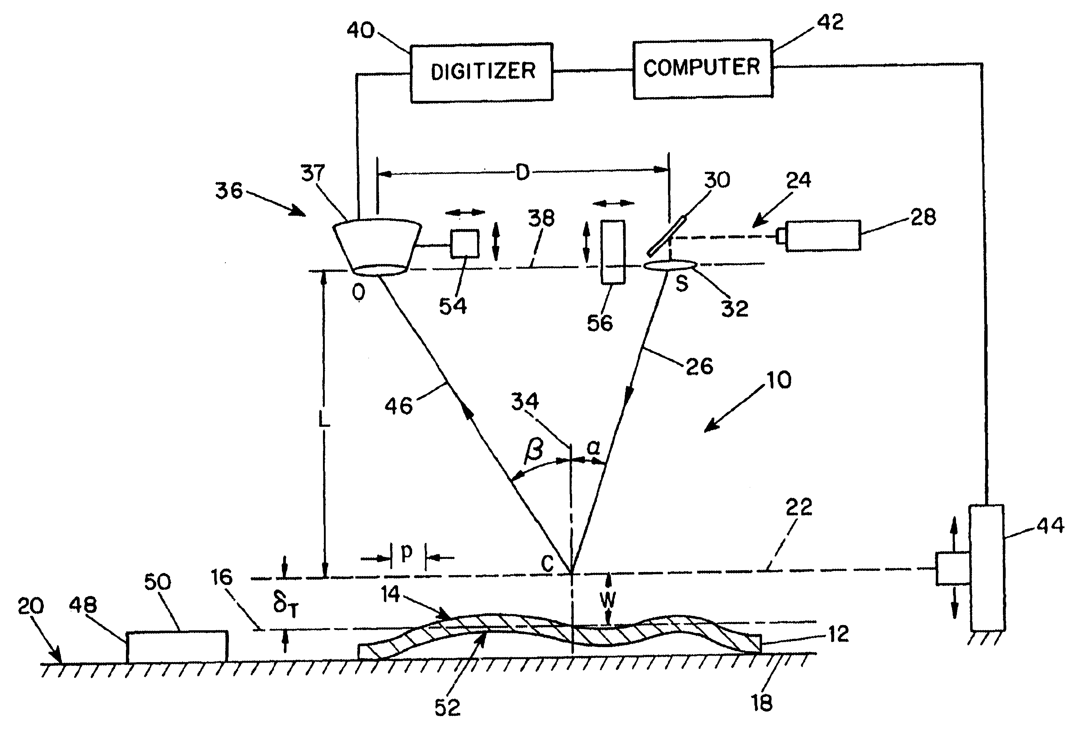 Shadow moire surface measurement using Talbot effect