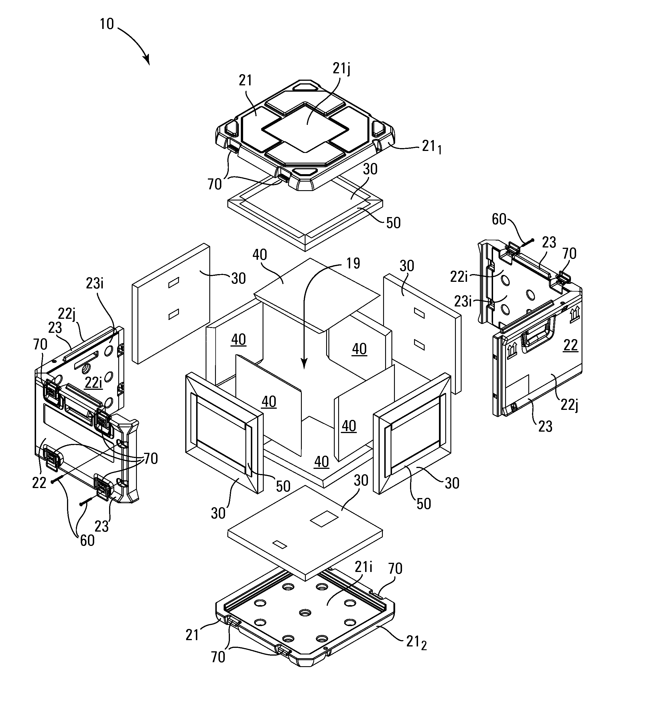 Passive thermally regulated knockdown shipping container