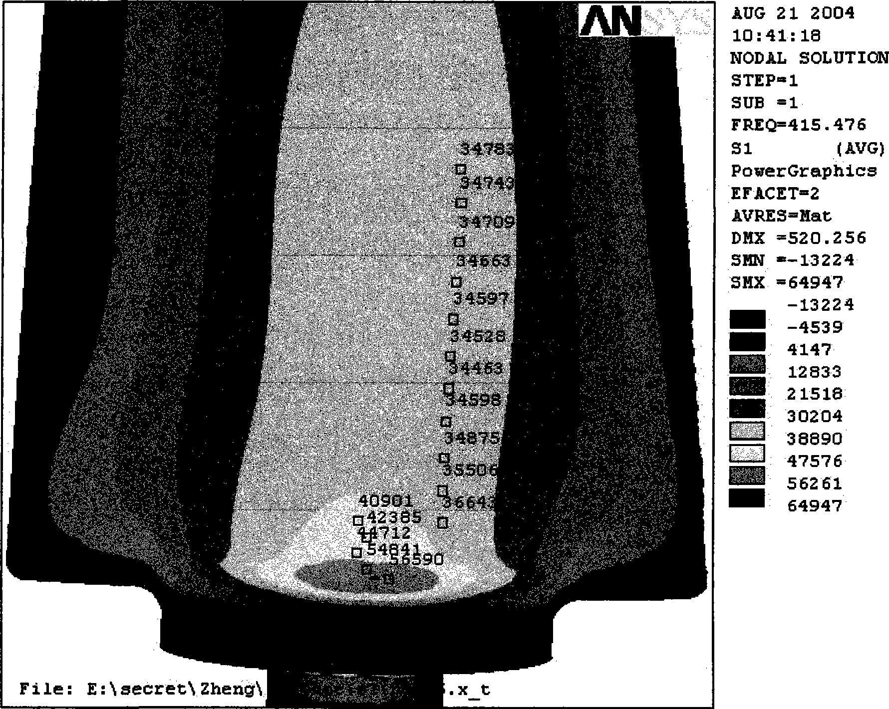 Method for measuring fatigue test maximum stress of single-journal vane