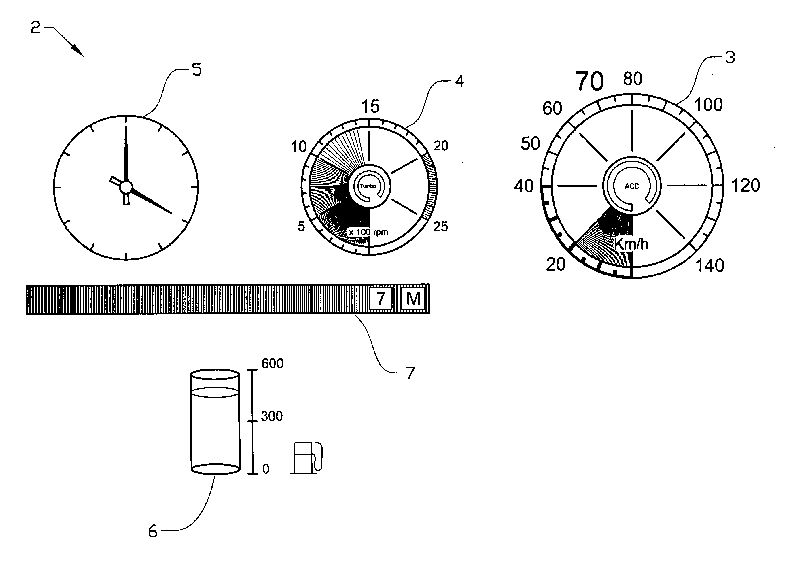 Device for indicating an operational state of a vehicle