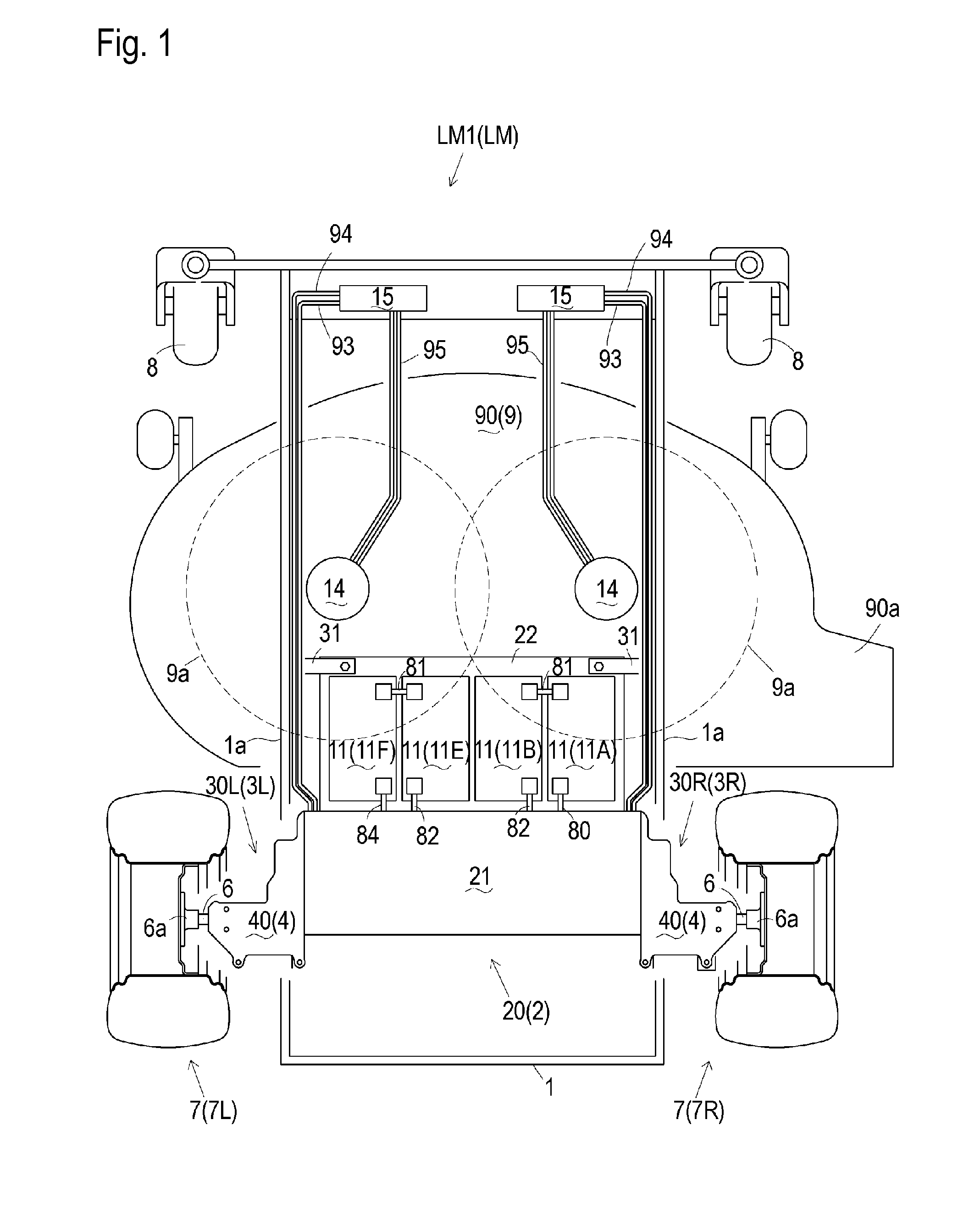 Electric lawn mower having a sub frame supporting transaxles and motor drivers