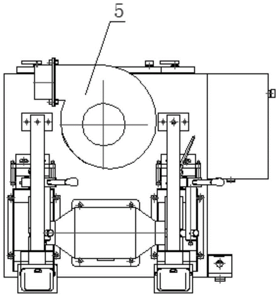 Special polishing device for polishing wheel arc finishing and having automatic dust-absorbing function