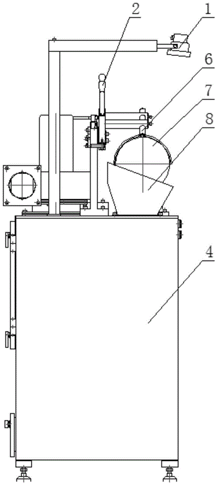 Special polishing device for polishing wheel arc finishing and having automatic dust-absorbing function