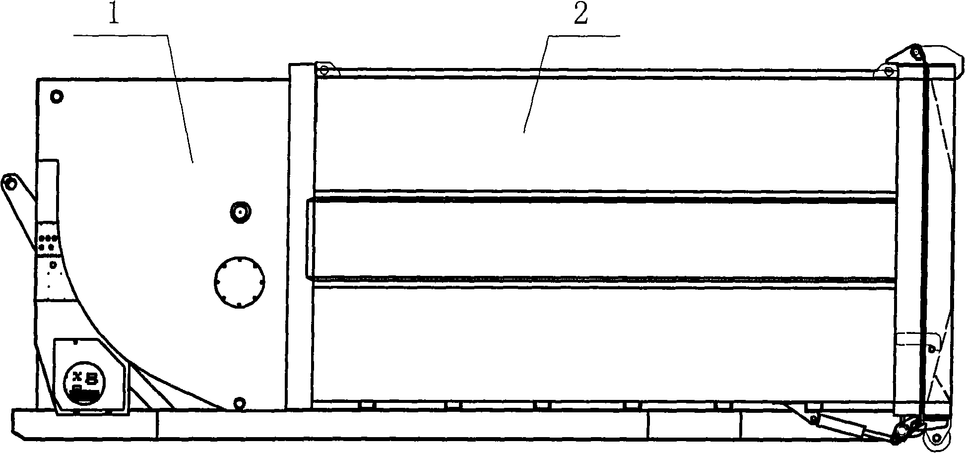 Swing type compressing device of rubbish compressing device