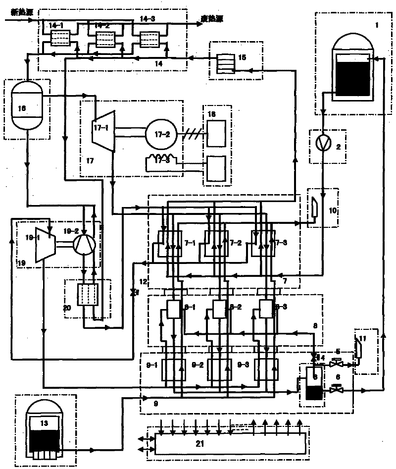 Method and equipment for realizing low-temperature thermal power generation by cryogenic technology