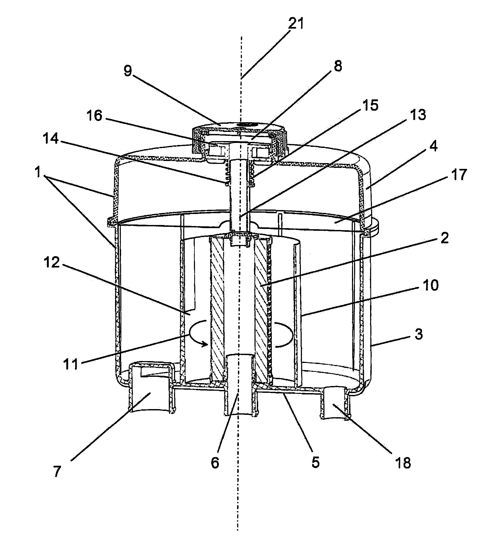 Oil reservoir comprising an oil filter