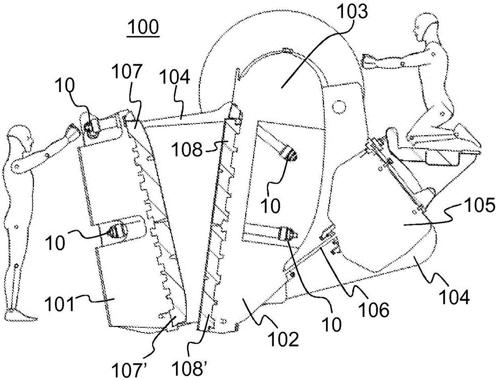 Tightening member, tightening device, jaw crusher, processing plant of mineral material and method for adjusting tightness of wear part