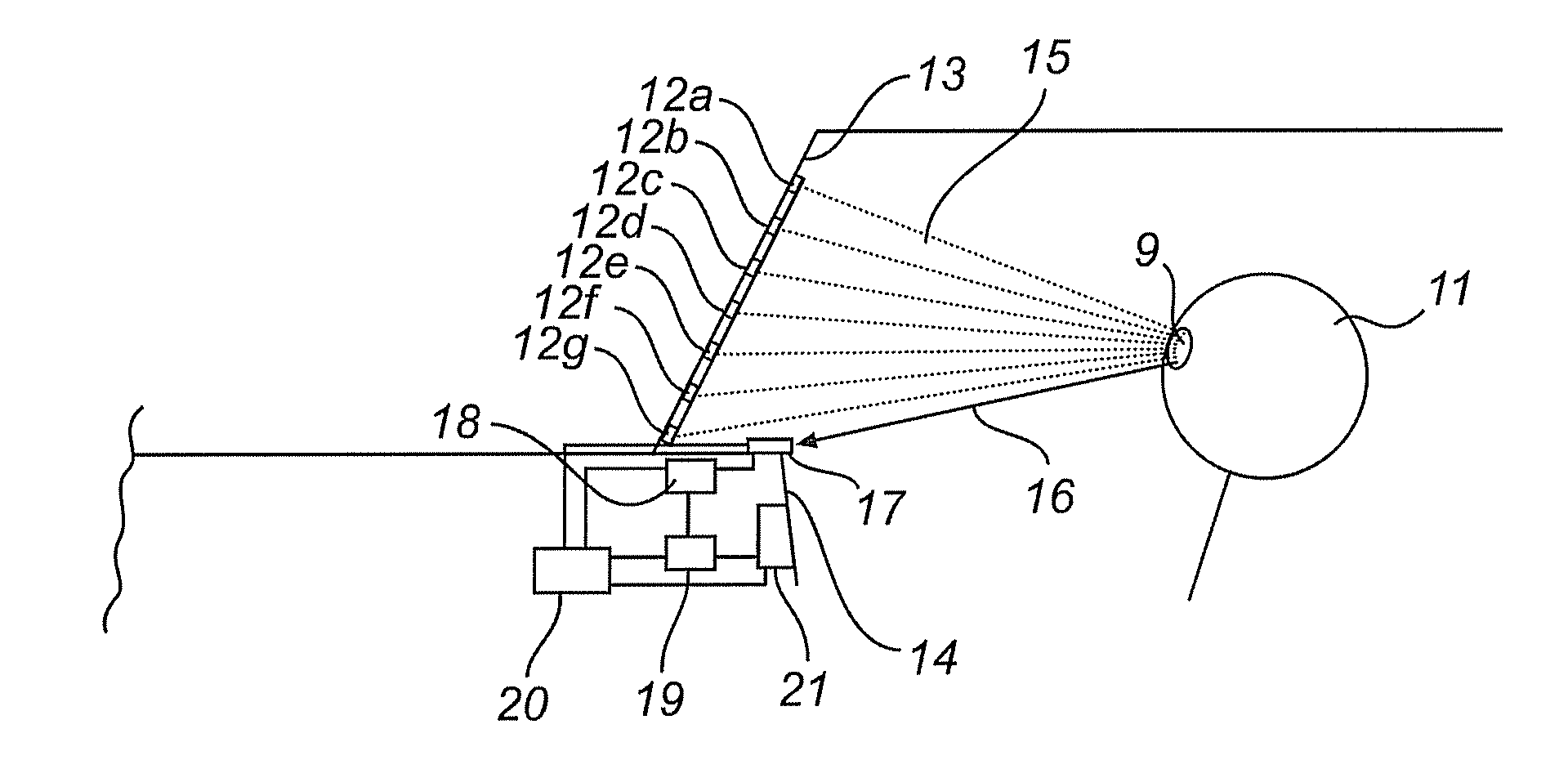 Eye closure detection using structured illumination