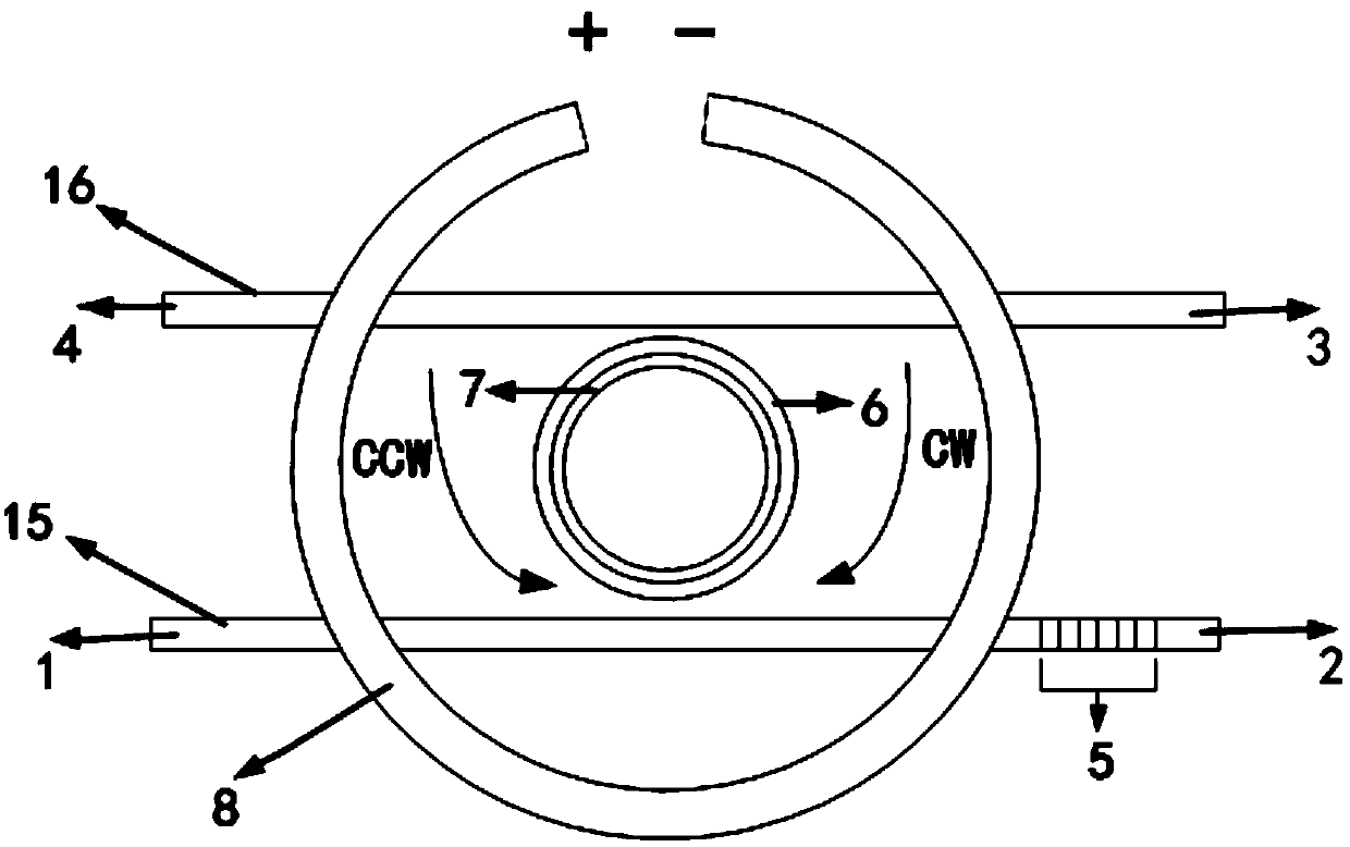 Compact three-dimensional wavelength division multiplexing/demultiplexing device and implementation method thereof