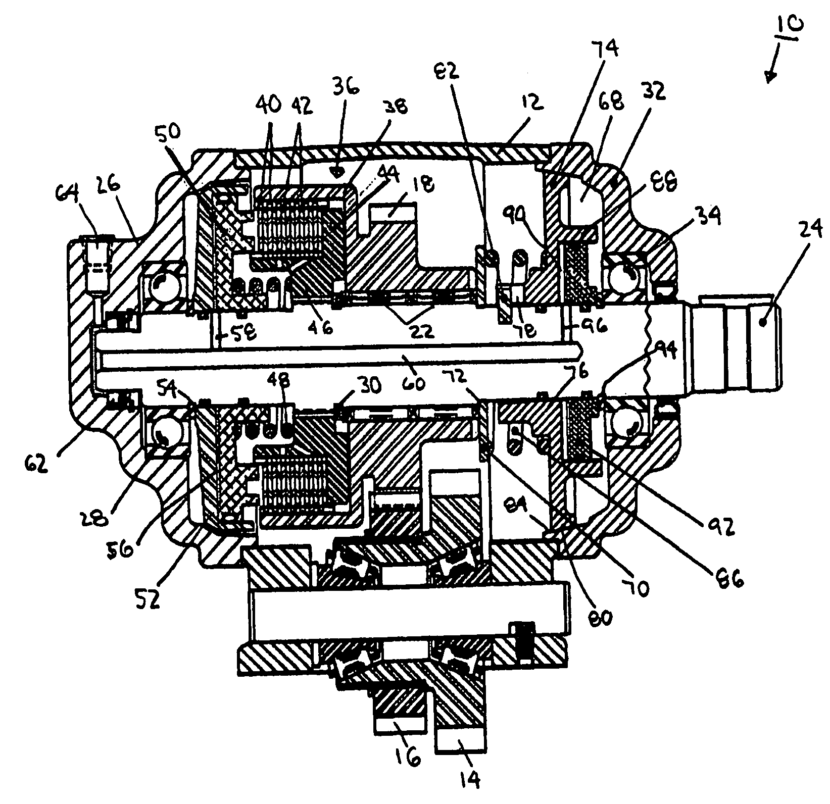 Automatic drag brake for a power take-off unit output shaft