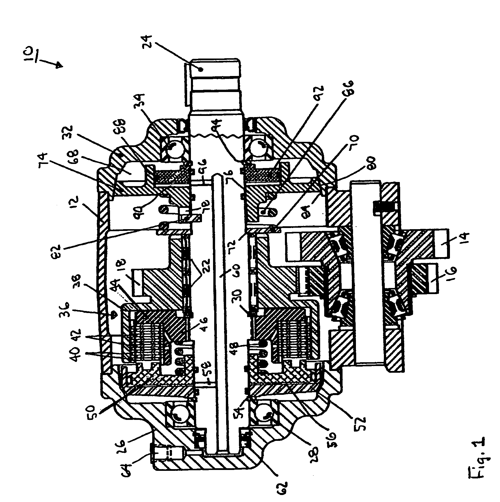 Automatic drag brake for a power take-off unit output shaft