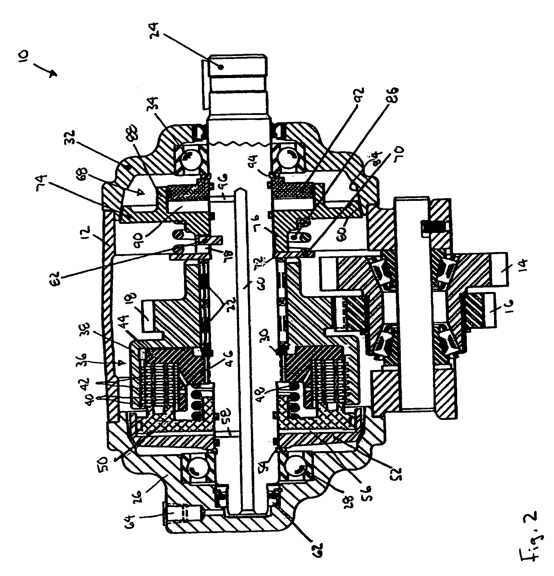 Automatic drag brake for a power take-off unit output shaft