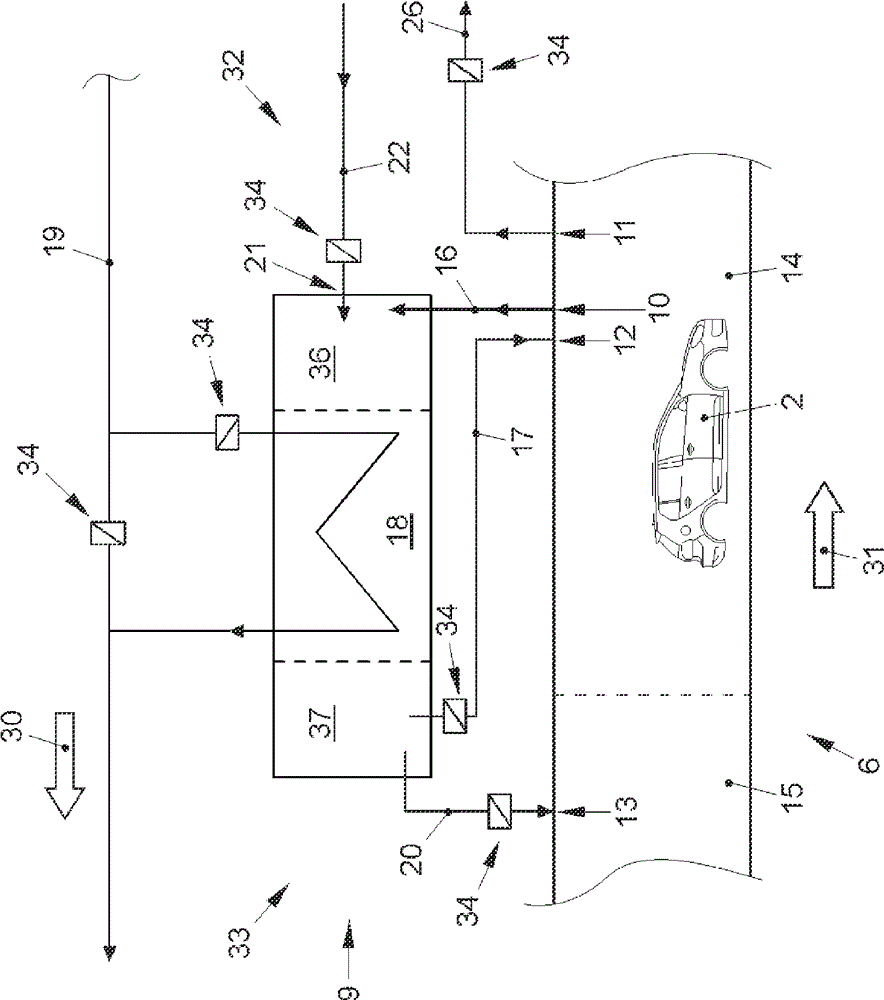 Device for drying a workpiece and method for operating such a device