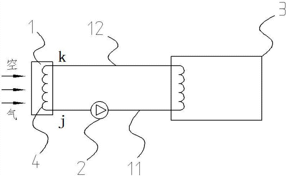 Liquid heat exchange type air source heat pump