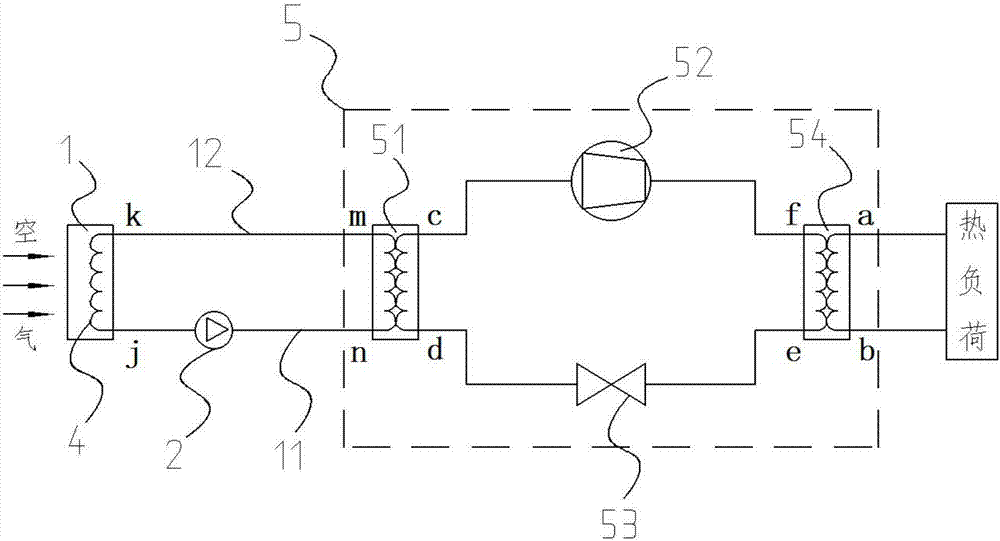 Liquid heat exchange type air source heat pump