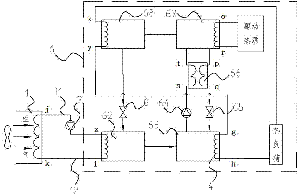 Liquid heat exchange type air source heat pump