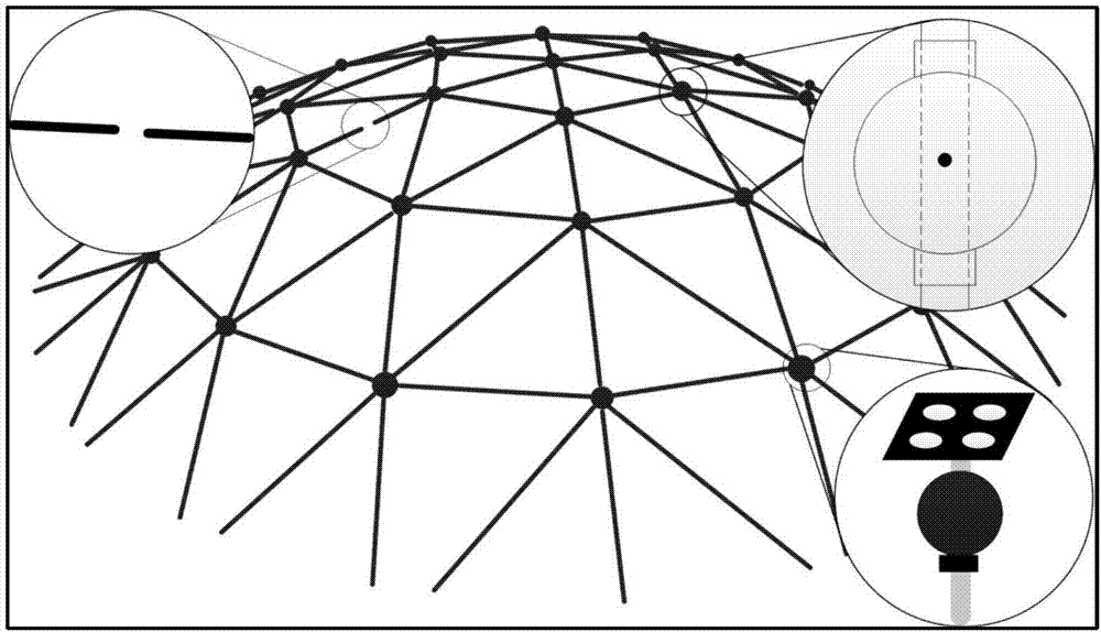 High-speed video measurement method for progressive collapse of latticed shell structure