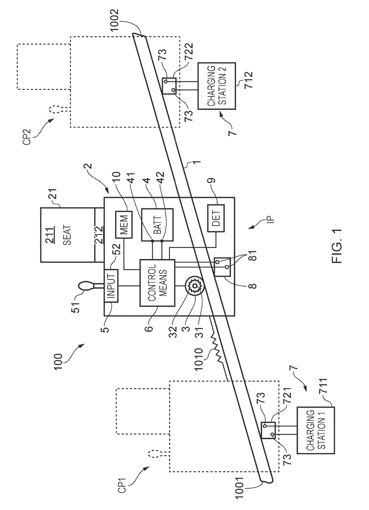 Power management of a battery of a stair lift system