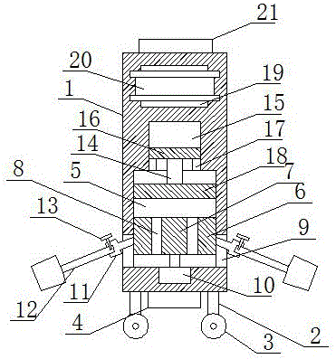 Portable small-size accumulated snow sweeping device