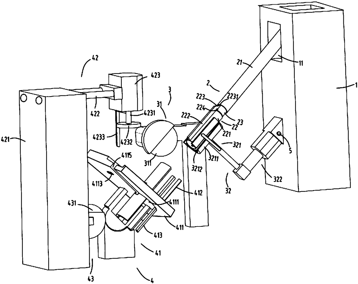 A ring opening automatic arrangement processing equipment