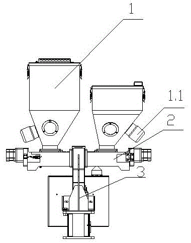 Material mixing control method based on spiral conveying type color master mixing device