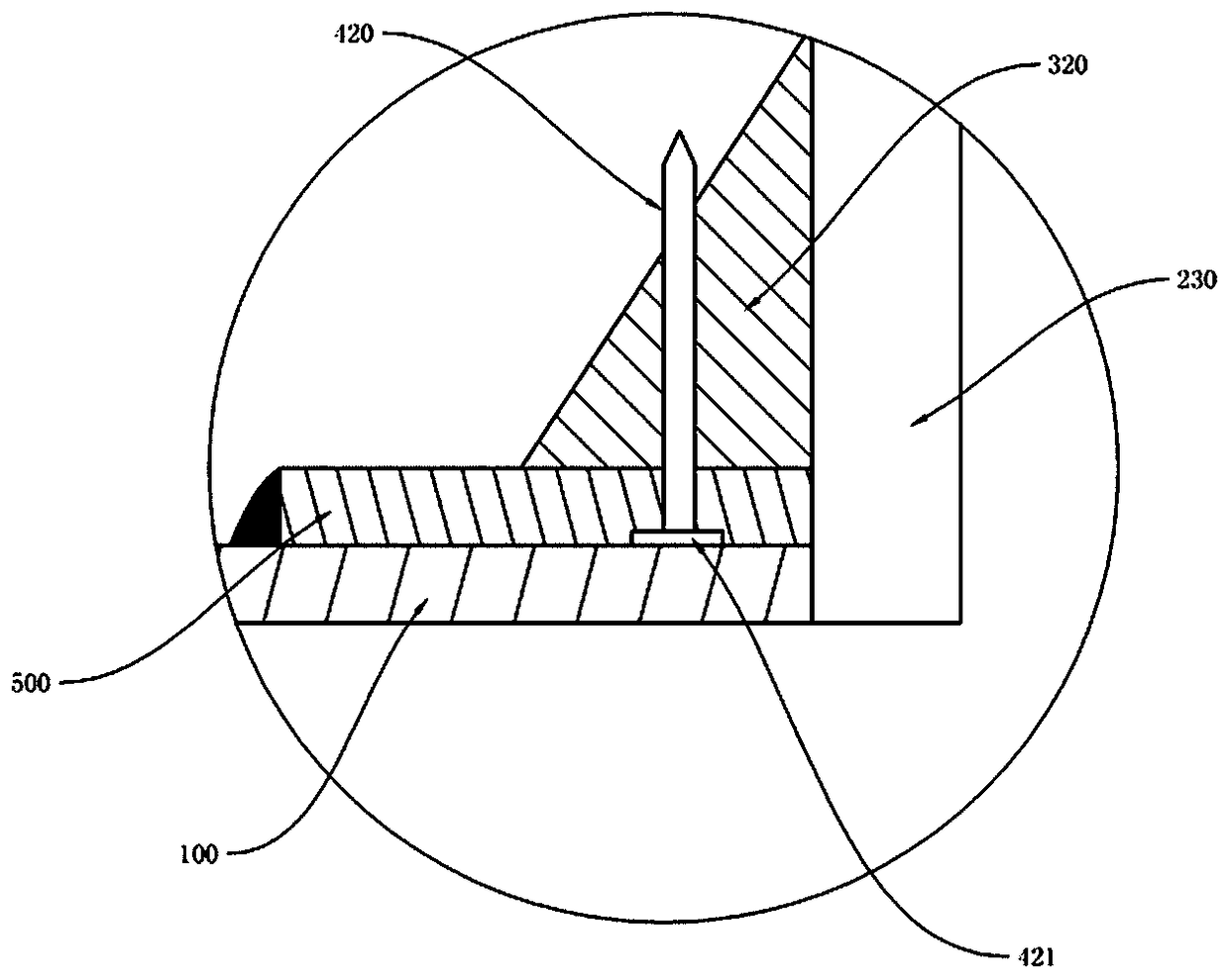 V-shaped seam forming device and technology thereof