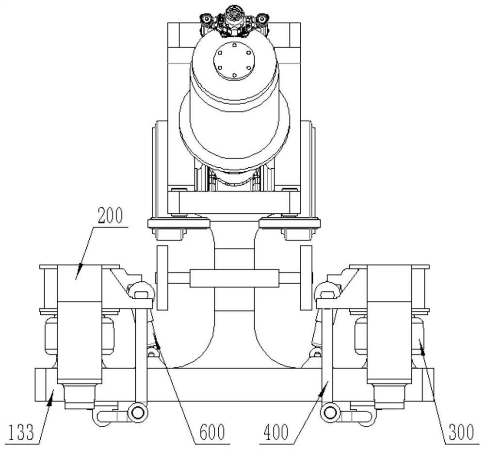 Suspension type single-shaft bogie and suspension type single-rail working vehicle