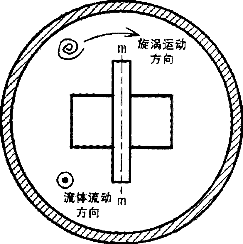 Fixed type self vibration damping difference flow sensor