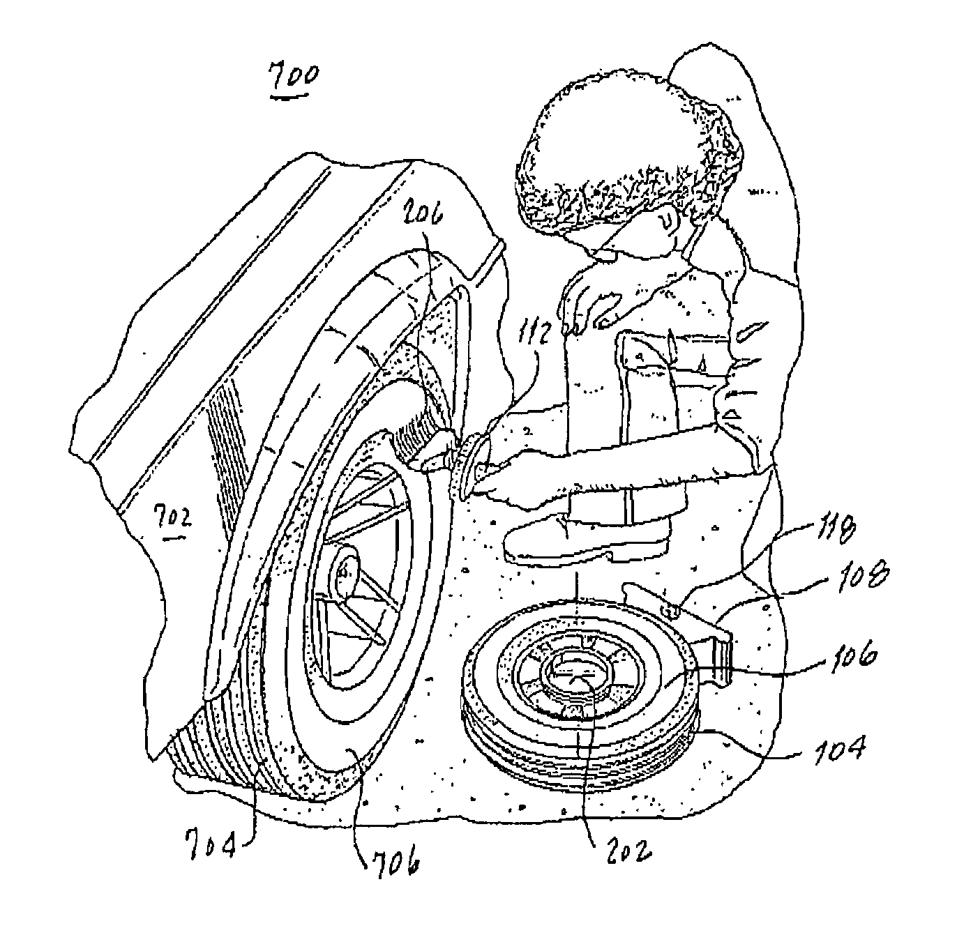 Fluid container with integral brush