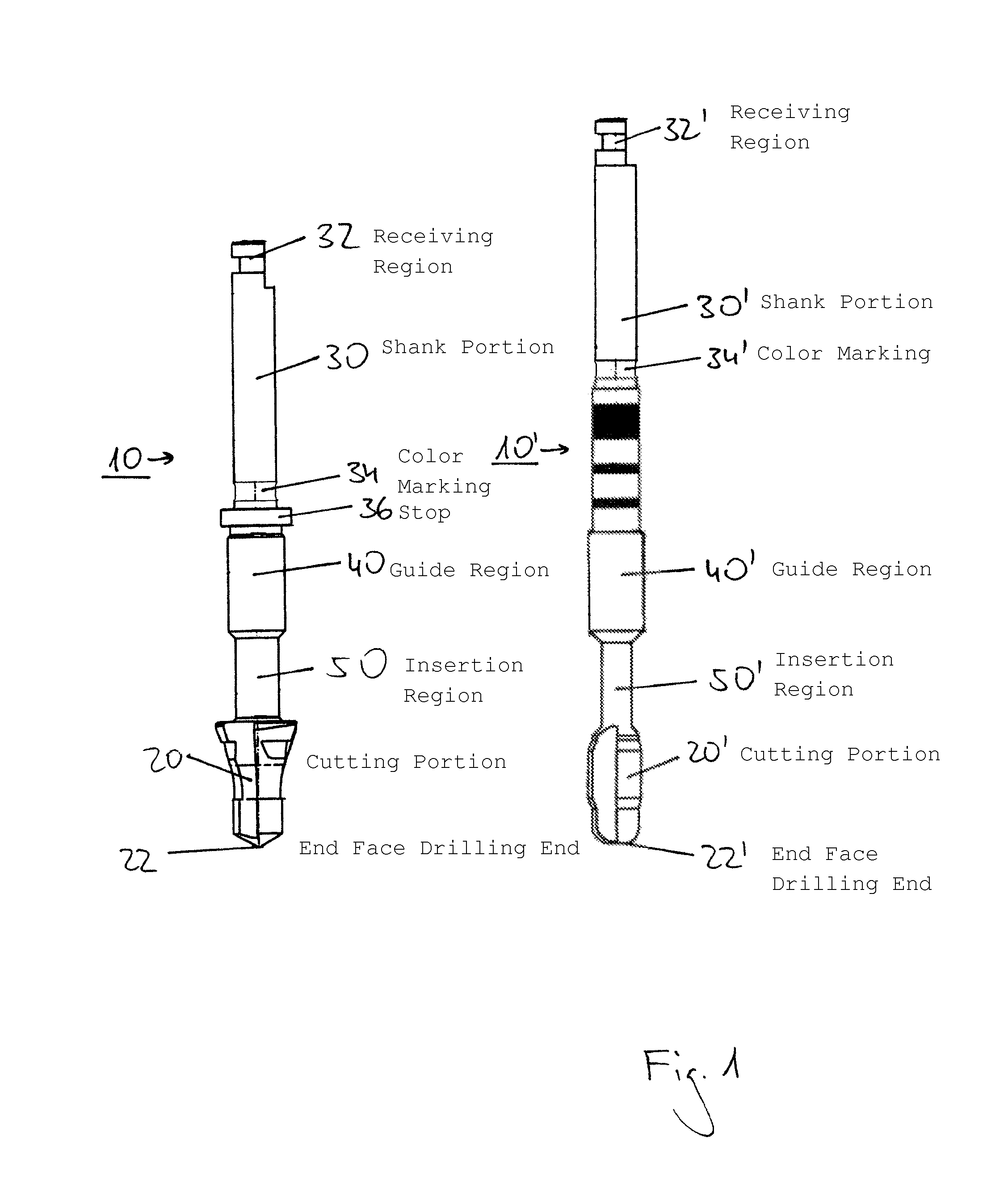 Set of dental drills