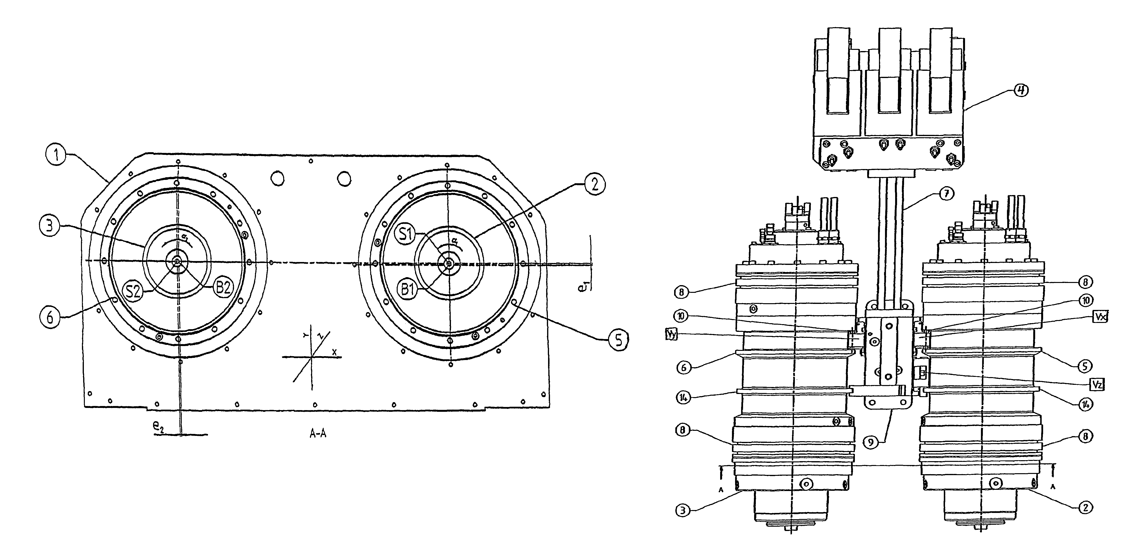 Machine tool comprising parallel tool spindles that can be repositioned in relation to one another